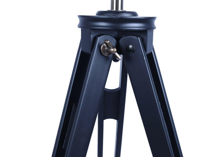 158cm Nautical Tripod Floor Lamp with Matte Black Searchlight Spotlight.