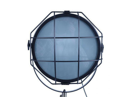 158cm Nautical Tripod Floor Lamp with Matte Black Searchlight Spotlight.