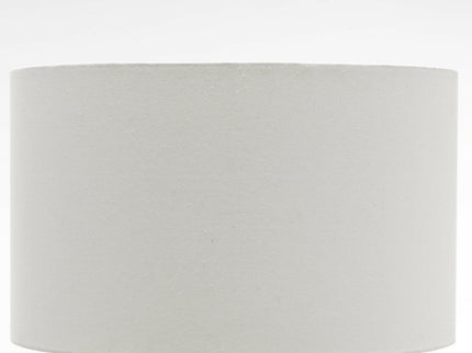 Eiffel 3 Tier Natural Wood Floor Lamp with Storage Shelves and Off White Linen Shade.