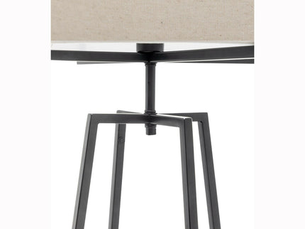Modern Dimmable Floor Lamp w Linen Shade Designer Bedroom Lighting Matte Black.