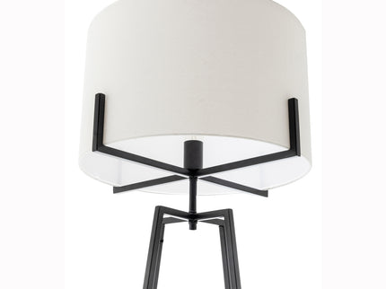 Modern Dimmable Floor and Table Lamp w Linen Shade Scandi Matte Black.