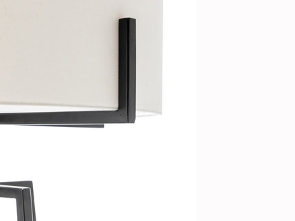 Modern Dimmable Floor and Table Lamp w Linen Shade Scandi Matte Black.
