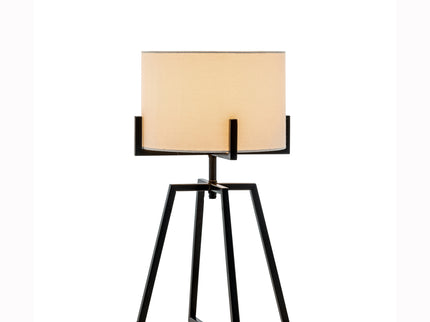 Modern Dimmable Floor and Table Lamp w Linen Shade Scandi Matte Black.