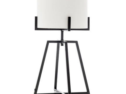 Modern Dimmable Floor and Table Lamp w Linen Shade Scandi Matte Black.