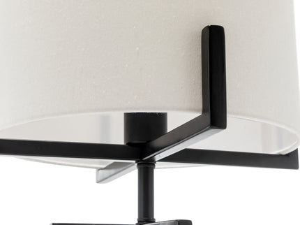 Modern Dimmable Floor and Table Lamp w Linen Shade Scandi Matte Black.