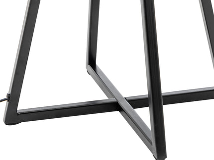 Modern Scandi Metal Dimmable Table Desk Lamp Light with Linen Shade Matte Black.
