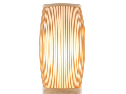 Natural Woven Bamboo Cylinder Table Lamp Light Shade Boho Tropical Coastal.