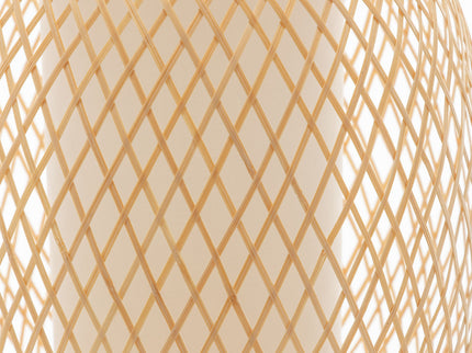 Natural Woven Bamboo Oval Table Lamp Light Shade Boho Tropical Coastal.