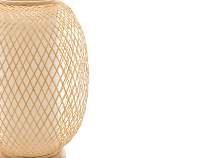 Natural Woven Bamboo Oval Table Lamp Light Shade Boho Tropical Coastal.