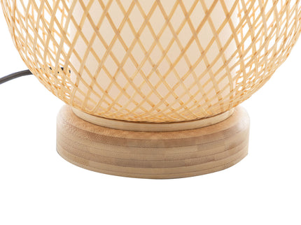 Natural Woven Bamboo Oval Table Lamp Light Shade Boho Tropical Coastal.