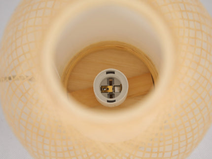 Natural Woven Bamboo Oval Table Lamp Light Shade Boho Tropical Coastal.