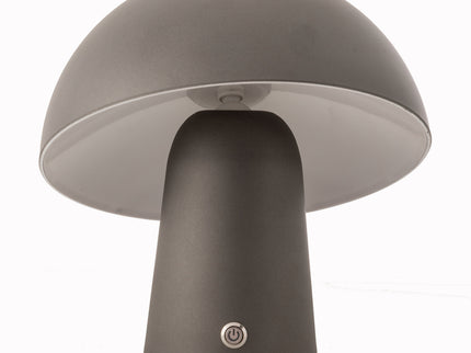 LED Cordless Mushroom USB Rechargeable Table Lamp Dimming Night Light Steel Grey.