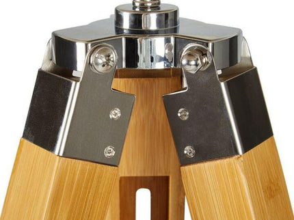 Large Tripod Floor Lamp Linen Shade Modern Light Bamboo Vintage Wooden Retro.