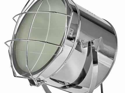 Nautical Tripod Floor Lamp Search Light Modern Chrome Head with Mesh.