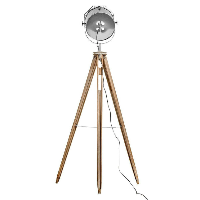 Nautical Tripod Floor Lamp Search Light Modern Chrome Head with Mesh.