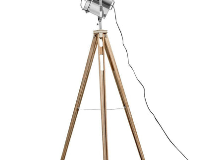 Nautical Tripod Floor Lamp Search Light Modern Chrome Head with Mesh.
