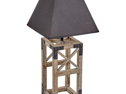 Designer Wooden TABLE LAMP Modern Rustic Geo Industrial Retro Desk Light.