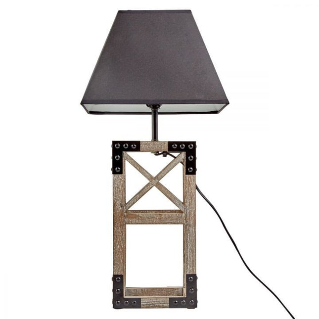 Designer Wooden TABLE LAMP Modern Rustic Geo Industrial Retro Desk Light.