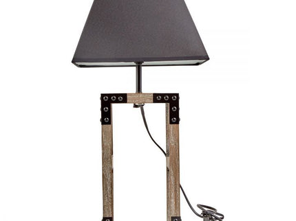 Designer Wooden TABLE LAMP Modern Rustic Geo Industrial Retro Desk Light.