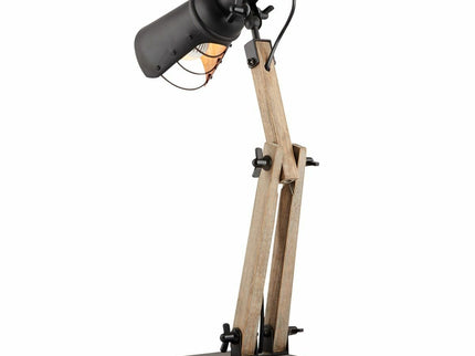 Scandi Modern Natural Wooden Table Lamp Rustic Retro Vintage Light.