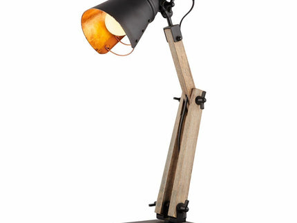 Scandi Modern Natural Wooden Table Lamp Rustic Retro Vintage Light.