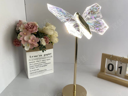 Butterfly LED Night Light Creative Crystal Design for Ambient Lighting.