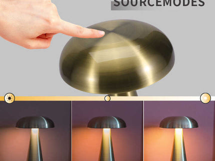 Bronze Color Modern Mushroom Table Lamp Minimalist Metal Design for Home and Office.
