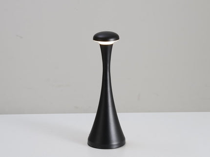 Black Modern Minimalist LED Mushroom Lamp Touch Control Rechargeable Night Light for Home and Office.