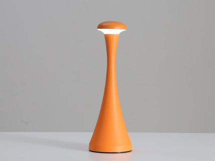 Orange Modern Minimalist LED Mushroom Lamp Touch Control Rechargeable Night Light.