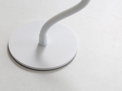 Corrugated White Lamp Cap Elegant Curved Stem Mushroom Desk Lamp Adjustable LED Table Light.