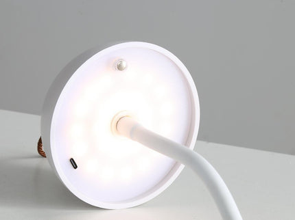Corrugated Gold Lamp Cap Elegant Curved Stem Mushroom Desk Lamp Adjustable LED Light.
