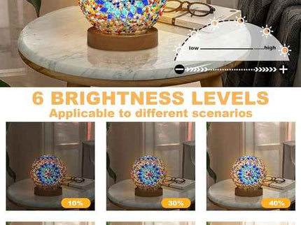 Blue  Handmade Mosaic Glass Lamp - Vibrant Decorative Table Light