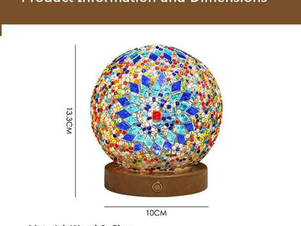 Wavy Orange Handmade Mosaic Glass Lamp - Vibrant Decorative Table Light