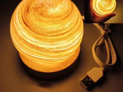 Sunset LED Planet Night Light with Wooden Base, USB Rechargeable