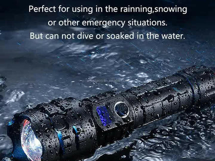 Gift Box LED Self-Defense Flashlight Powerful Rechargeable Type-C Torch with Digital Display.