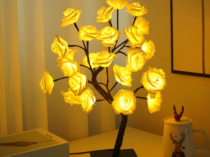 LED Rose Flower Tree Light with Detachable Base and USB Switch – Decorative Night Light for Home Décor