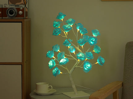 LED Rose Flower Tree Light with Detachable Base and USB Switch – Decorative Night Light for Home Décor