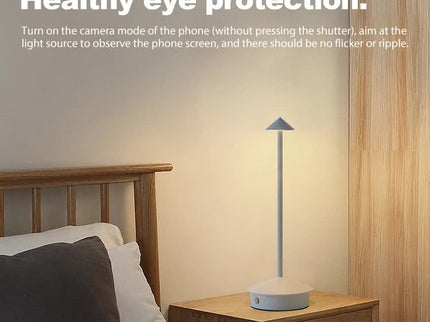 Black Modern Minimalist Aluminum LED Mushroom Night Light Creative Bedside Atmosphere Lamp for Dining Room and Bedroom.