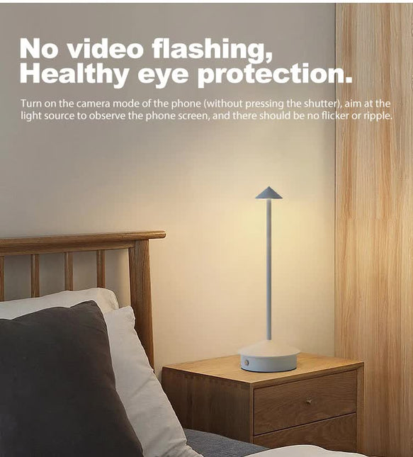 Brown Modern Minimalist Aluminum LED Mushroom Night Light Creative Bedside Atmosphere Lamp for Dining Room and Bedroom.