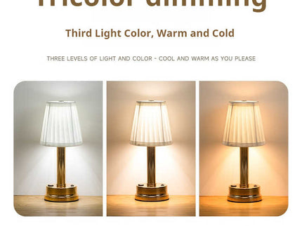 Gold Creative LED Rechargeable Table Lamp | 3 Adjustable Light Modes | Touch Control | USB Charging | Modern Atmosphere Light for Bar, Restaurant, Cafe, and Home Decor
