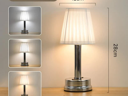 Silver Creative LED Rechargeable Table Lamp | 3 Adjustable Light Modes | Touch Control | USB Charging | Modern Atmosphere Light for Bar, Restaurant, Cafe, and Home Decor