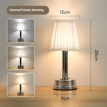 Silver Creative LED Rechargeable Table Lamp 3 Light Modes Touch Control Modern Atmosphere Light for Bar Restaurant Cafe and Home.