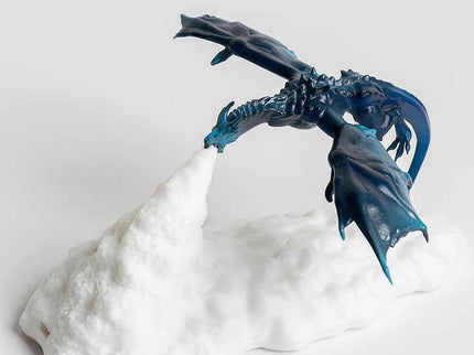 Blue Ice Dragon 3D Printed LED Dragon Flame Night Light Unique Decorative Lamp for Desk Bedroom Gift.