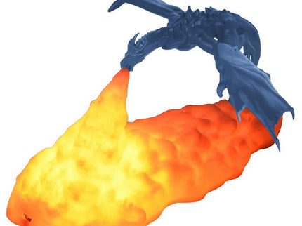 Blue Ice Dragon 3D Printed LED Dragon Flame Night Light Unique Decorative Lamp for Desk Bedroom Gift.