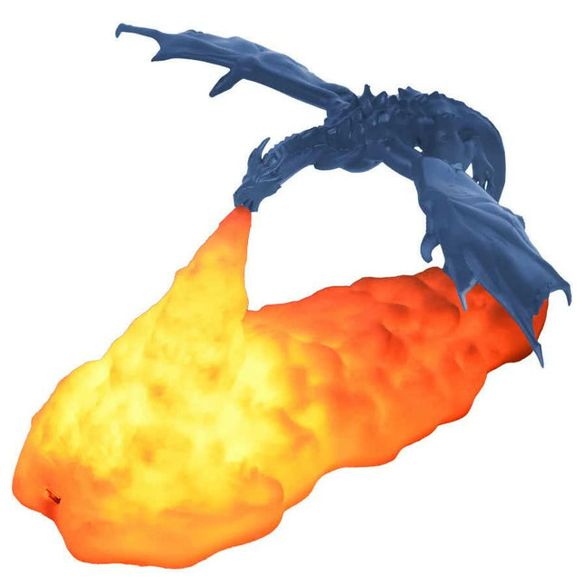 Blue Ice Dragon 3D Printed LED Dragon Flame Night Light Unique Decorative Lamp for Desk Bedroom Gift.