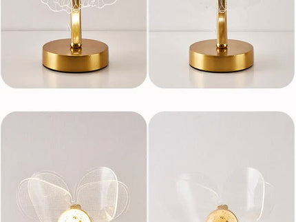 Sunflower Shape Luxury Acrylic Table Lamp Modern USB Night Light Decorative Atmosphere Lamp for Bedroom Living Room Bedside Compact with 3 Color Temperatures.