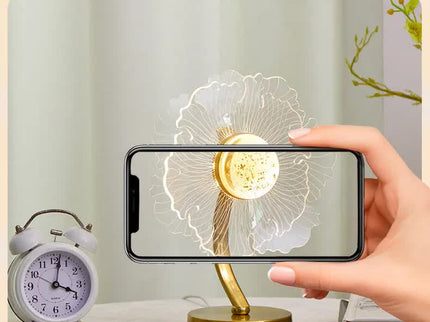 Windmill Shape Luxury Acrylic Table Lamp Modern USB Night Light Decorative Atmosphere Lamp for Bedroom Living Room Bedside Compact with 3 Color Temperatures.