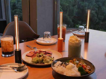 2 Pcs Orange Modern Minimalist Rechargeable Atmosphere Lamp Touch Night Light for Bedroom Bar Outdoor Use.