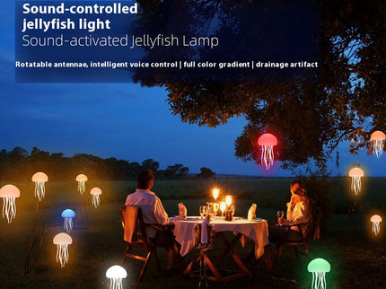 Hanging With Base Style Jellyfish Shaped Night Light - 1000mAh Rechargeable LED Lamp