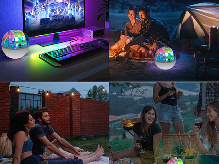 3W LED Acrylic Crystal Ball Night Light with Adjustable Colors - USB Powered